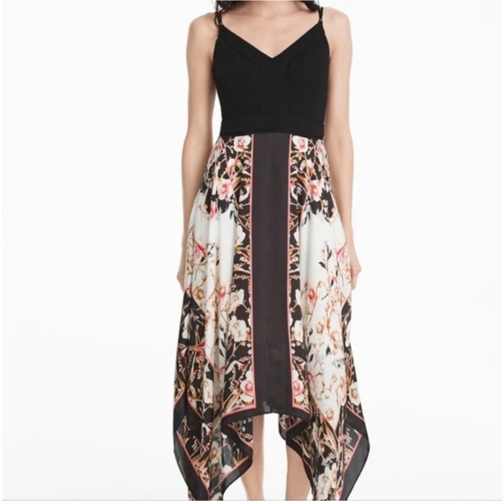 WHBM Scarf Dress Black Pink $168 EUC Taylor Swift 1989 Era Style
